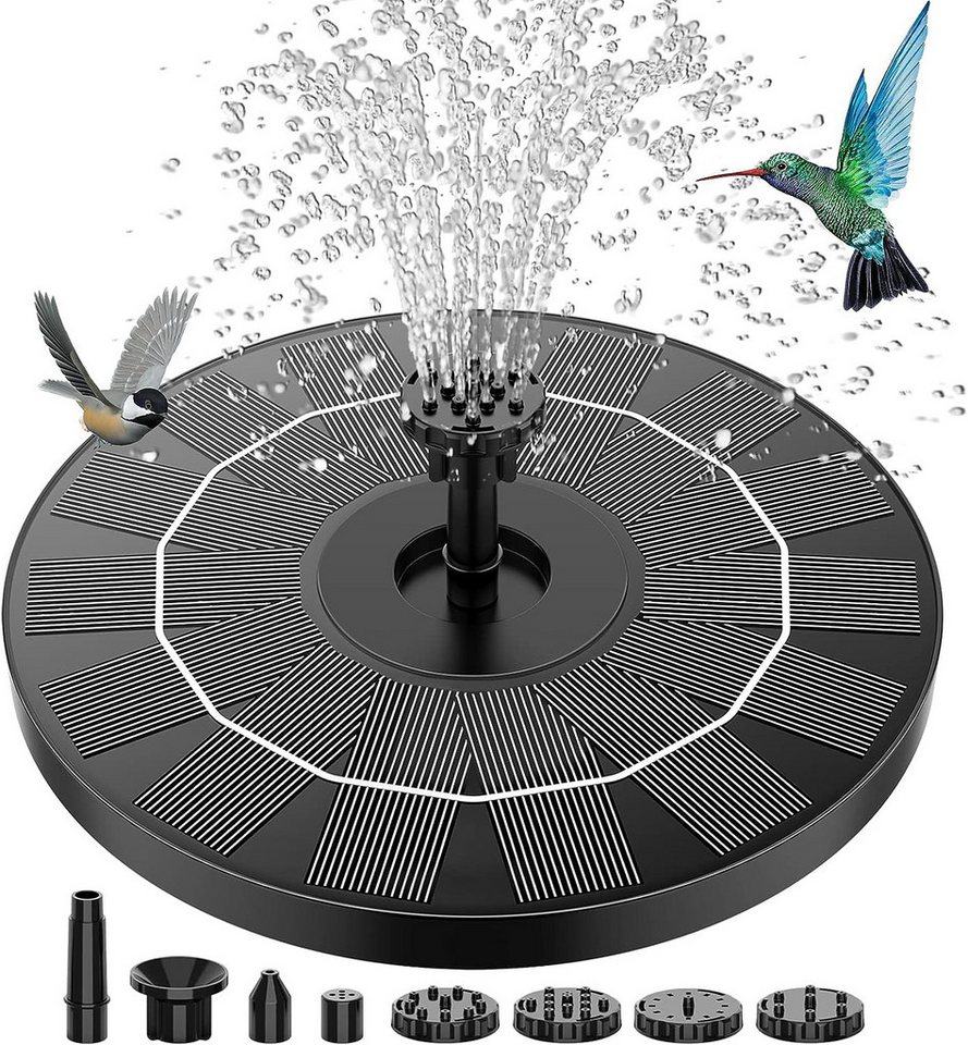 XDOVET Gartenbrunnen Solar Springbrunnen, 16cm Solar-Teichpumpe mit 6 Effekten, Solar-Wasserpumpe, Pumpe für Gartenteiche oder Vogeltränke von XDOVET