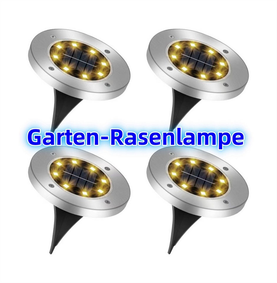 XDOVET LED Gartenleuchte LED Solar Spike mit 8 integrierten LEDs, Farbe warmweiß von XDOVET