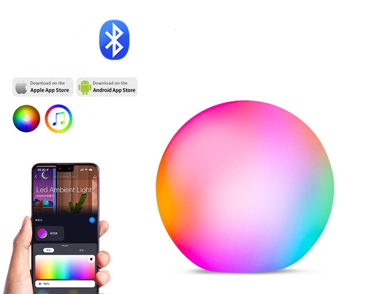 XDOVET LED Nachtlicht Smarte LED-Kugelleuchte,Lampe 3D,RGB Nachtlicht,Bluetooth, Nachtlicht,App,Sprachsteuerung, Room Decor XDOVET LED Nachtlicht Smarte LED-Kugelleuchte,Lampe 3D,RGB Nachtlicht,Bluetooth, Nachtlicht,App,Sprachsteuerung, Room Decor von XDOVET