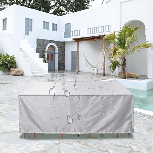 Abdeckung Gartenmöbel Winterfest Abdeckplane - 180x65x95cm/LxWxH Gartenmöbel Schutzhülle Gartentisch Abdeckung, 420D Oxford-Gewebe Wasserdicht Winddicht Regenschutz und Staubfest von XDPBLM