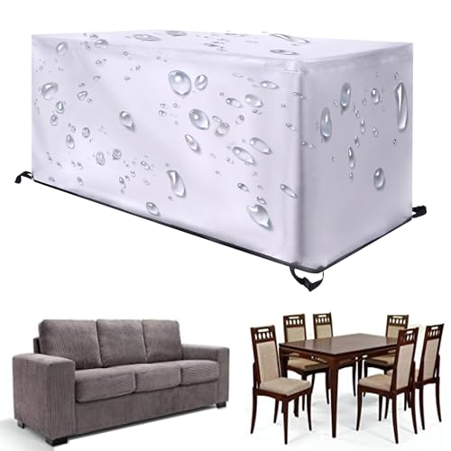 Abdeckung für Gartenmöbel - 200x55x80cm(LxWxH) Rechteckig Abdeckplane Gartenmöbel 420D Schutzhülle Gartenmöbel Terrasse Gartenmöbel Sets Tische und Stühle Wasserdicht Anti-UV Schutzhüllertenmöbel von XDPBLM