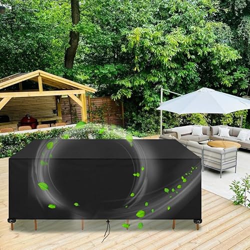 Abdeckung für Gartenmöbel Wasserdichte - 155x105x45cm/LxWxH 420D Oxford Schutzhülle für Sitzgarnitur Outdoor Gartentisch Abdeckplane Winterfest UV Beständiges Schutzhülle für Möbelsets Sitzgruppe von XDPBLM