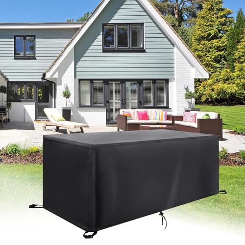 XDPBLM Abdeckung Gartenmöbel Winterfest - 100x80x90cm(LxWxH) Wasserdicht Abdeckplane 420D Oxford Gewebe Wasserdichte Schutzhülle Anti-UV für Gartenmöbel, Loungemöbel, Rattanmöbel von XDPBLM
