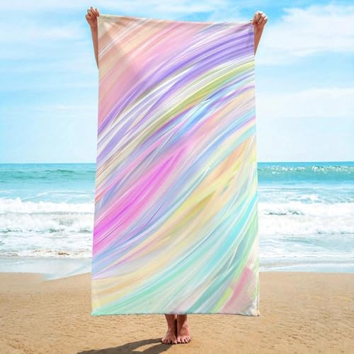 XDPBLM Badetuch in leuchtendem Regenbogen-Design – superweiche Mikrofaser, perfekt für Strand, Schwimmen, Camping und Picknicks, unverzichtbar für den Außenbereich 175x190cm/69 x75 von XDPBLM
