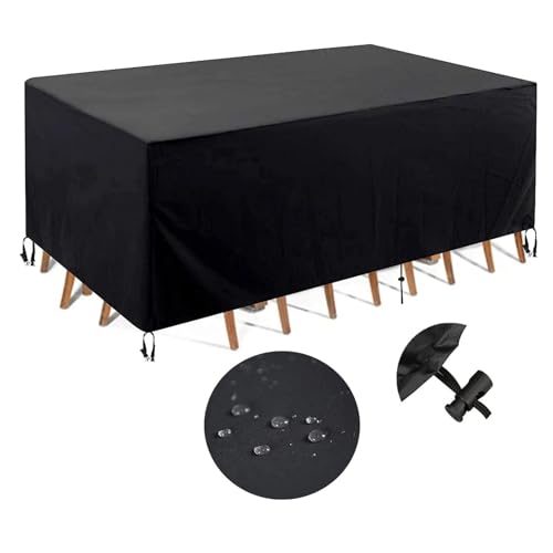 XDPBLM Gartentisch Abdeckung - 120x120x80cm(LxWxH) Abdeckung für Gartenmöbel Wasserdicht Abdeckplane Gartenmöbel Winddicht Anti-UV Abdeckplane Schwerlast 420D -Oxford Gewe Schutzhülle Gartenmöbel von XDPBLM