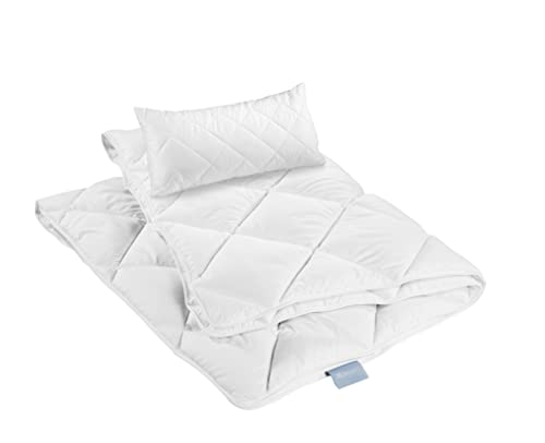 XDREAM Pure Bettwaren-Set Kopfkissen 40 x 80 cm + Ganzjahresbettdecke 135 x 200 cm | medium Bettdecken und Kopfkissen| Allergiker geeignet | 100% Mikrofaser | Öko-Tex Zertifiziert von XDREAM