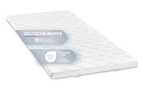 XDREAM Pure | orthopädischer Matratzentopper mit hochwertigem Kaltschaumkern | Bänder zur Befestigung | Öko-Tex Zertifiziert | 120 x 200 cm Weiß von XDREAM