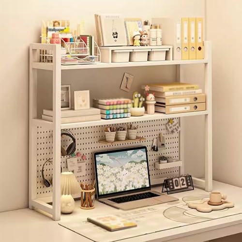 3-stöckiges Schreibtisch-Bücherregal, Computer-Desktop-Organizer, Mehrzweck-Arbeitsplatten-Ständer-Display-Regal, Schreibtisch-Ständer-Wohnheim-Desktop-Ständer-Regal, Für Büro-Heim-Schlafsaal von XDRGOOIUY