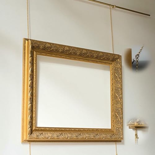 Bildschiene Hängesystem Gold Bilderrahmen Aufhänger Mit Haken & Ketten, Metall Wand Hängen Kit, Spiegel Hängende Hardware Bildschiene Hängesystem Gold Bilderrahmen Aufhänger Mit Haken & Ketten, Metall Wand Hängen Kit, Spiegel Hängende Hardware von XDRGOOIUY