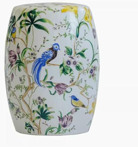 Keramischer Dekorativer Gartenhohler, Chinesischer Stil Gartenhohler, Blume Und Vogel Dekorativer Gartenhohler, Dekorativer Gartenhohler Glasiert, Keramischer Beistelltisch, Für Terrasse, Rasen von XDRGOOIUY