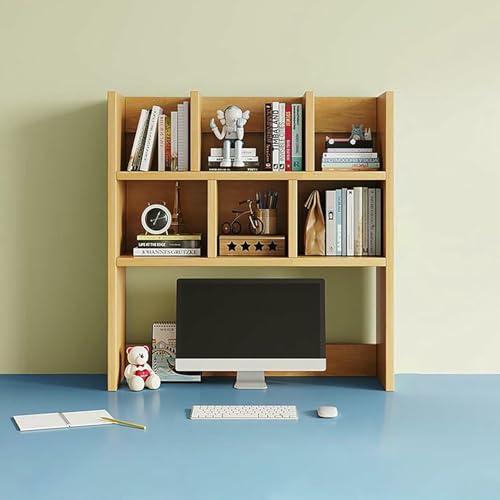 Schreibtisch-Bücherregal aus Holz, freistehender Aufsatz-Organizer mit Regalen für das Homeoffice und das Studentenwohnheim, platzsparendes Bücherregal für einfachen Zugriff und Organisation von XDRGOOIUY