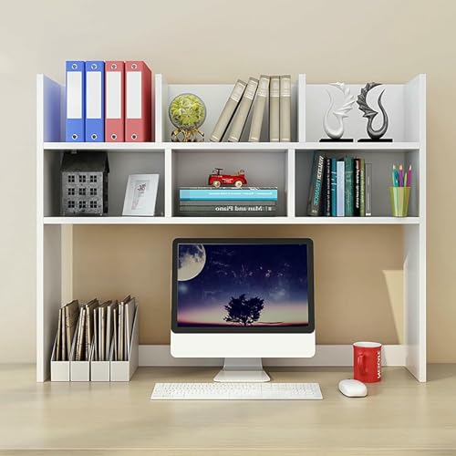 Schreibtisch-Bücherregal aus Holz, freistehender Aufsatz-Organizer mit Regalen für das Homeoffice und das Studentenwohnheim, platzsparendes Bücherregal für einfachen Zugriff und Organisation von XDRGOOIUY