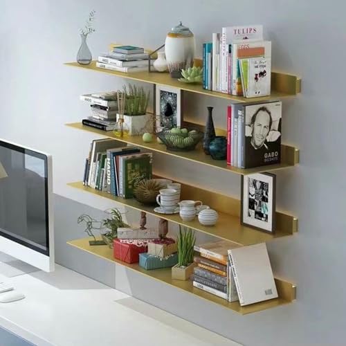 XDRGOOIUY 1 Stück schwebendes Wandregal mit eingebautem beleuchtetem LED-Licht, an der Wand montierte lichtemittierende Bücherregale aus Metall, für gewerbliche Bars, Wohnzimmer und Badezimmer von XDRGOOIUY
