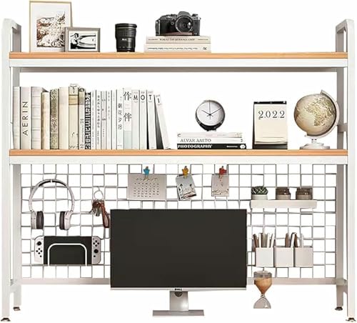 XDRGOOIUY 2-stöckiges Schreibtisch-Bücherregal aus Holz, Schreibtisch-Bücherregal/Bücherregal, Mehrzweck-Präsentationsregal für Computertisch, Bürobedarf XDRGOOIUY 2-stöckiges Schreibtisch-Bücherregal aus Holz, Schreibtisch-Bücherregal/Bücherregal, Mehrzweck-Präsentationsregal für Computertisch, Bürobedarf von XDRGOOIUY