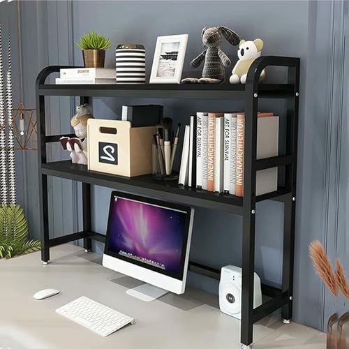 XDRGOOIUY 2-stöckiges Schreibtisch-Bücherregal für Computertische – Bücherregal aus Holz und Metall für Computertische, Mehrzweck-Bücherregal für die Arbeitsplatte, Aufbewahrungsregal – Bürodekor XDRGOOIUY 2-stöckiges Schreibtisch-Bücherregal für Computertische – Bücherregal aus Holz und Metall für Computertische, Mehrzweck-Bücherregal für die Arbeitsplatte, Aufbewahrungsregal – Bürodekor von XDRGOOIUY