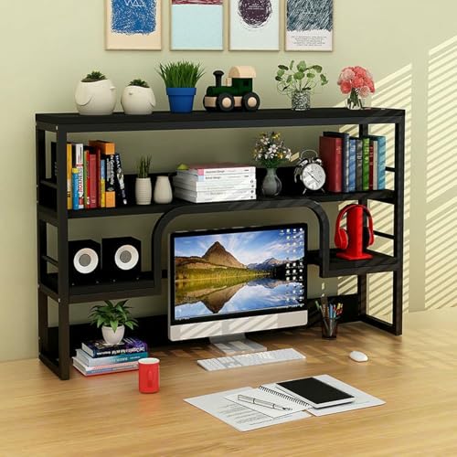 XDRGOOIUY 2-stufiges Schreibtisch-Bücherregal, Bücherregal-Organizer aus Holz für das Home Office, mehrschichtiges Schreibtisch-Bücherregal für Studentenwohnheime und Schreibtischzubehör XDRGOOIUY 2-stufiges Schreibtisch-Bücherregal, Bücherregal-Organizer aus Holz für das Home Office, mehrschichtiges Schreibtisch-Bücherregal für Studentenwohnheime und Schreibtischzubehör von XDRGOOIUY