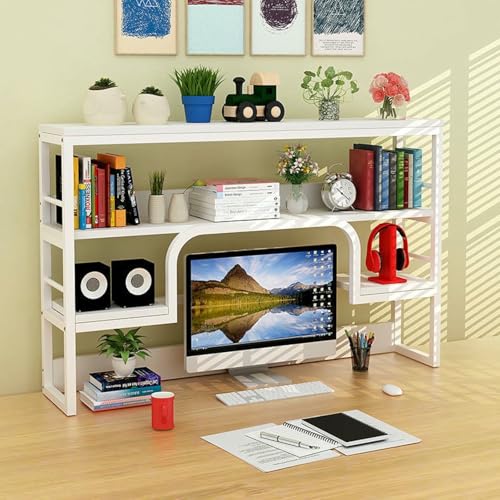 XDRGOOIUY 2-stufiges Schreibtisch-Bücherregal, Bücherregal-Organizer aus Holz für das Home Office, mehrschichtiges Schreibtisch-Bücherregal für Studentenwohnheime und Schreibtischzubehör XDRGOOIUY 2-stufiges Schreibtisch-Bücherregal, Bücherregal-Organizer aus Holz für das Home Office, mehrschichtiges Schreibtisch-Bücherregal für Studentenwohnheime und Schreibtischzubehör von XDRGOOIUY