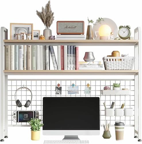 XDRGOOIUY 3-stufiges Leiter-Desktop-Regal, Computer-Desktop-Bücherregal, Desktop-Display-Rack, Mehrzweck-Bücherregal für das Büro im Wohnheim von XDRGOOIUY