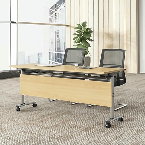 XDRGOOIUY 4er-Pack – Moderner Büro-Konferenztisch, klappbarer Schulungstisch mit Lenkrollen von XDRGOOIUY