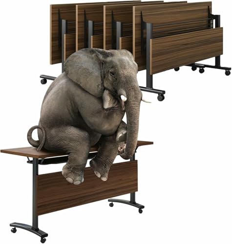 XDRGOOIUY 4er-Pack – Moderner Büro-Konferenztisch, klappbarer Schulungstisch mit Lenkrollen von XDRGOOIUY