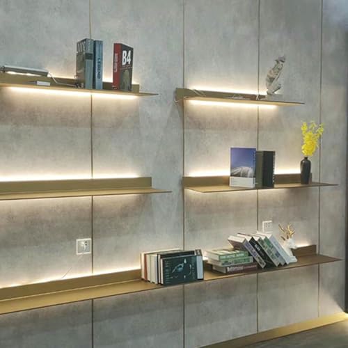 XDRGOOIUY Aluminiumlegierung LED LED Light Floating Wall Regves Lagerregal Für Schlafzimmer Wohnzimmer Dekoration von XDRGOOIUY