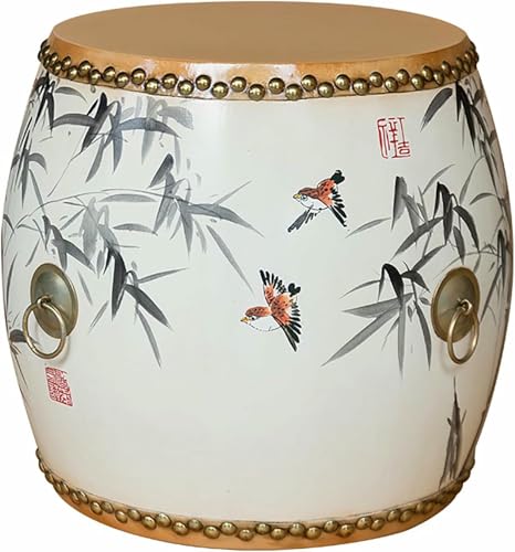 XDRGOOIUY Chinesischer Trommelhocker aus Holz, dekorativer Gartenhocker aus Keramik, glasiert, handbemalt, Beistelltisch für den Außenbereich, Pflanzenständer für Wohnzimmer, Balkon und Garten von XDRGOOIUY