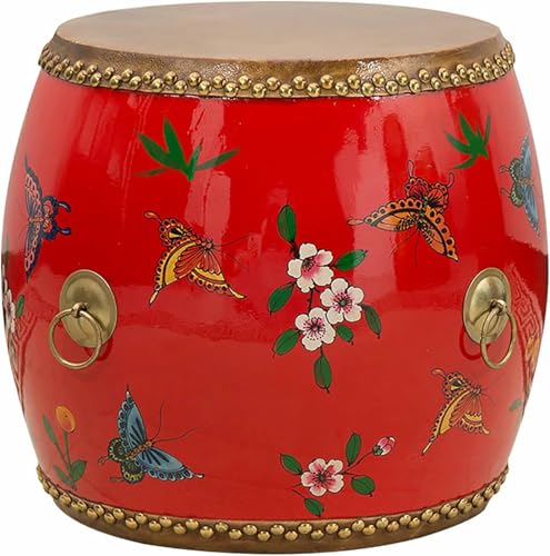 XDRGOOIUY Chinesischer Trommelhocker aus Holz, dekorativer Gartenhocker aus Keramik, glasiert, handbemalt, Beistelltisch für den Außenbereich, Pflanzenständer für Wohnzimmer, Balkon und Garten XDRGOOIUY Chinesischer Trommelhocker aus Holz, dekorativer Gartenhocker aus Keramik, glasiert, handbemalt, Beistelltisch für den Außenbereich, Pflanzenständer für Wohnzimmer, Balkon und Garten von XDRGOOIUY