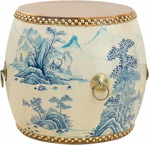 XDRGOOIUY Chinesischer Trommelhocker aus Holz, dekorativer Gartenhocker aus Keramik, glasiert, handbemalt, Beistelltisch für den Außenbereich, Pflanzenständer für Wohnzimmer, Balkon und Garten XDRGOOIUY Chinesischer Trommelhocker aus Holz, dekorativer Gartenhocker aus Keramik, glasiert, handbemalt, Beistelltisch für den Außenbereich, Pflanzenständer für Wohnzimmer, Balkon und Garten von XDRGOOIUY