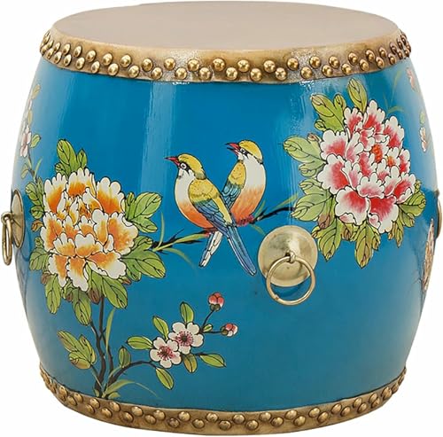 XDRGOOIUY Chinesischer Trommelhocker aus Holz, dekorativer Gartenhocker aus Keramik, glasiert, handbemalt, Beistelltisch für den Außenbereich, Pflanzenständer für Wohnzimmer, Balkon und Garten von XDRGOOIUY