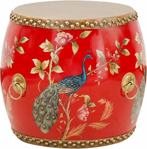 XDRGOOIUY Chinesischer Trommelhocker aus Holz, dekorativer Gartenhocker aus Keramik, glasiert, handbemalt, Beistelltisch für den Außenbereich, Pflanzenständer für Wohnzimmer, Balkon und Garten XDRGOOIUY Chinesischer Trommelhocker aus Holz, dekorativer Gartenhocker aus Keramik, glasiert, handbemalt, Beistelltisch für den Außenbereich, Pflanzenständer für Wohnzimmer, Balkon und Garten von XDRGOOIUY