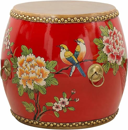 XDRGOOIUY Chinesischer Trommelhocker aus Holz, dekorativer Gartenhocker aus Keramik, glasiert, handbemalt, Beistelltisch für den Außenbereich, Pflanzenständer für Wohnzimmer, Balkon und Garten von XDRGOOIUY