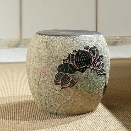 XDRGOOIUY Dekorative Gartenhocker, Keramik-Gartenhocker, kreativer runder Hocker, für Wohnzimmer und Schuhwechsel-Beistelltisch, für drinnen und draußen von XDRGOOIUY