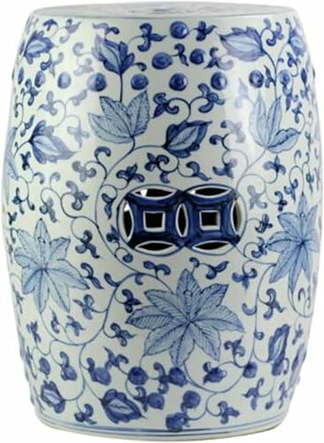 XDRGOOIUY Dekorative Keramik Gartenhohler, Chinesische Klassische Blaue Und Weiße Porzellan Keramik Trommel Hocker von XDRGOOIUY