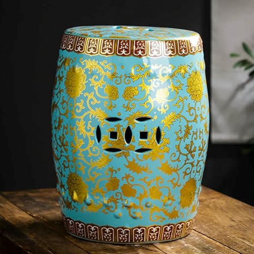 XDRGOOIUY Dekorativer Gartenhocker aus glasierter Keramik, Trommelhocker im chinesischen Stil, Beistelltisch zum Wechseln der Schuhe, geeignet für Wohnzimmer, Terrasse, Garten XDRGOOIUY Dekorativer Gartenhocker aus glasierter Keramik, Trommelhocker im chinesischen Stil, Beistelltisch zum Wechseln der Schuhe, geeignet für Wohnzimmer, Terrasse, Garten von XDRGOOIUY