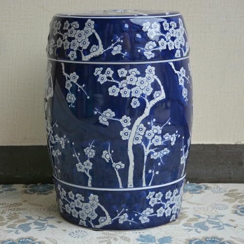 XDRGOOIUY Dekorativer Keramik-Gartenhocker – glasierter, hohler Trommel-Beistelltisch aus blauem und weißem Porzellan für den Außenbereich, chinesischer Keramik-Trommelhocker XDRGOOIUY Dekorativer Keramik-Gartenhocker – glasierter, hohler Trommel-Beistelltisch aus blauem und weißem Porzellan für den Außenbereich, chinesischer Keramik-Trommelhocker von XDRGOOIUY