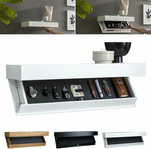 XDRGOOIUY Designer-Regal mit Geheimfach, schwebendes Wandregal, moderner Stil, 40 x 21 x 7,2 cm von XDRGOOIUY