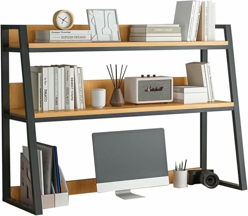 XDRGOOIUY Desktop-Bücherregal für Computertische, 2-stufige Hutch-Bücherregal-Organizer-Regale, Mehrzweck-Aufbewahrungsregal aus Holz für die Arbeitsplatte, für das Home-Office-Wohnheim von XDRGOOIUY
