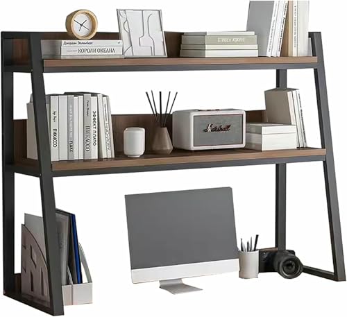 XDRGOOIUY Desktop-Bücherregal für Computertische, 2-stufige Hutch-Bücherregal-Organizer-Regale, Mehrzweck-Aufbewahrungsregal aus Holz für die Arbeitsplatte, für das Home-Office-Wohnheim von XDRGOOIUY