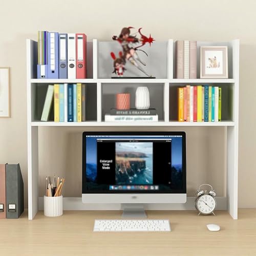 XDRGOOIUY Freistehendes Schreibtisch-Bücherregal aus Holz, Aufsatz-Bücherregal, Schreibtisch-Organizer mit Regalen für das Home-Office, Schlafsaal von XDRGOOIUY