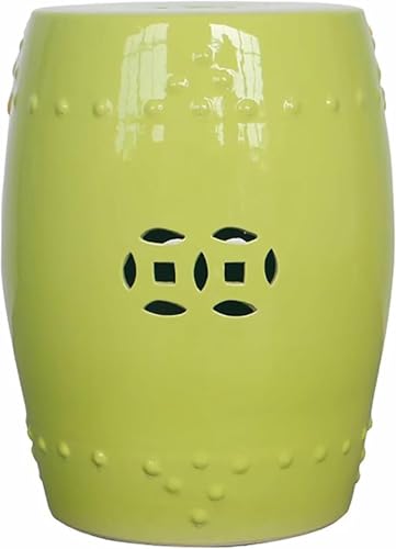 XDRGOOIUY Gartenhocker aus Keramik, Beistelltisch für die Inneneinrichtung, Schuhhocker für den Eingangsbereich für kleine Räume, rundes Blumenregal für Wohnzimmer, Flur und Terrasse von XDRGOOIUY