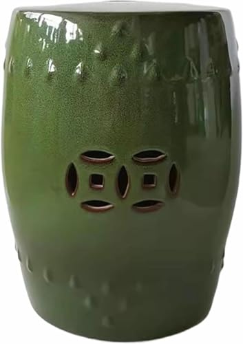 XDRGOOIUY Gartenhocker aus Keramik, Beistelltisch für die Inneneinrichtung, Schuhhocker für den Eingangsbereich für kleine Räume, rundes Blumenregal für Wohnzimmer, Flur und Terrasse von XDRGOOIUY