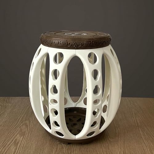 XDRGOOIUY Gartenhocker aus Keramik, dekorative Gartenhocker im Chinoiserie-Stil – glasierter Trommelhocker aus Keramik mit hohlem Blumen- und Vogeldesign, für Wohnzimmer, Balkon und Garten von XDRGOOIUY