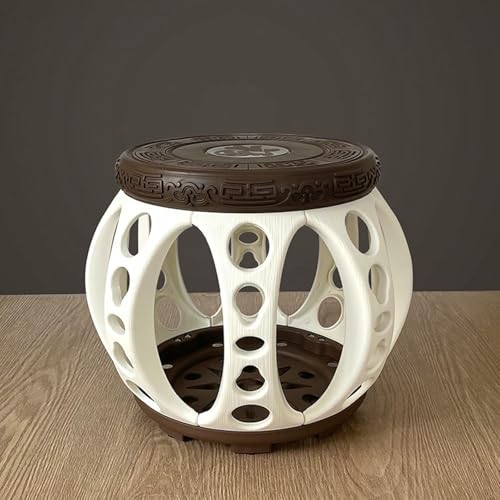 XDRGOOIUY Gartenhocker aus Keramik, dekorative Gartenhocker im Chinoiserie-Stil – glasierter Trommelhocker aus Keramik mit hohlem Blumen- und Vogeldesign, für Wohnzimmer, Balkon und Garten von XDRGOOIUY