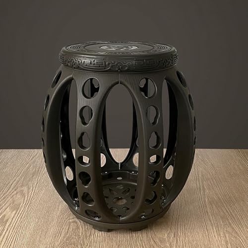 XDRGOOIUY Gartenhocker aus Keramik, dekorative Gartenhocker im Chinoiserie-Stil – glasierter Trommelhocker aus Keramik mit hohlem Blumen- und Vogeldesign, für Wohnzimmer, Balkon und Garten von XDRGOOIUY