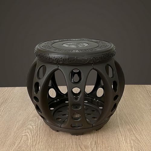XDRGOOIUY Gartenhocker aus Keramik, dekorative Gartenhocker im Chinoiserie-Stil – glasierter Trommelhocker aus Keramik mit hohlem Blumen- und Vogeldesign, für Wohnzimmer, Balkon und Garten von XDRGOOIUY