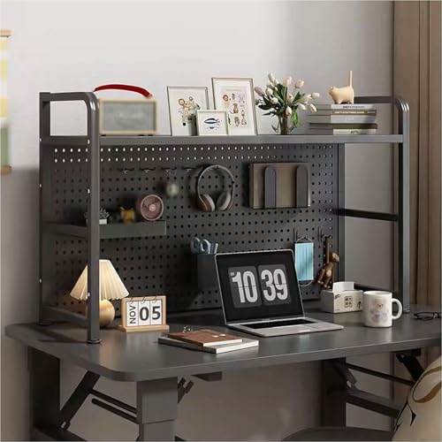 XDRGOOIUY Metall-Arbeitsplatten-Präsentationsregal für Computertische, Schreibtisch-Bücherregal mit Lochplatte, 2/3-stöckiges Schreibtisch-Organizer-Regal für das Büro im Studentenwohnheim XDRGOOIUY Metall-Arbeitsplatten-Präsentationsregal für Computertische, Schreibtisch-Bücherregal mit Lochplatte, 2/3-stöckiges Schreibtisch-Organizer-Regal für das Büro im Studentenwohnheim von XDRGOOIUY
