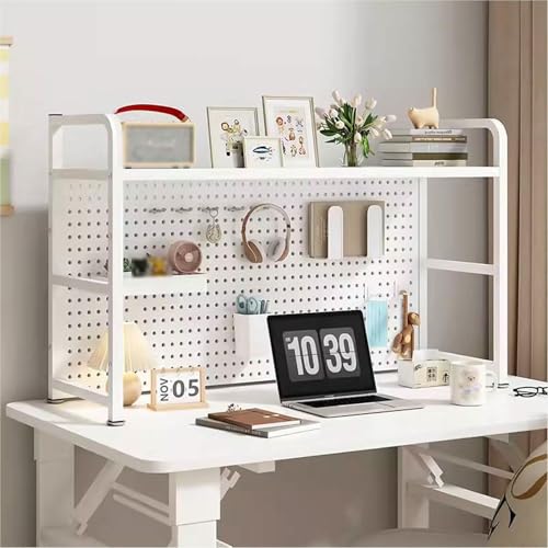 XDRGOOIUY Metall-Arbeitsplatten-Präsentationsregal für Computertische, Schreibtisch-Bücherregal mit Lochplatte, 2/3-stöckiges Schreibtisch-Organizer-Regal für das Büro im Studentenwohnheim XDRGOOIUY Metall-Arbeitsplatten-Präsentationsregal für Computertische, Schreibtisch-Bücherregal mit Lochplatte, 2/3-stöckiges Schreibtisch-Organizer-Regal für das Büro im Studentenwohnheim von XDRGOOIUY