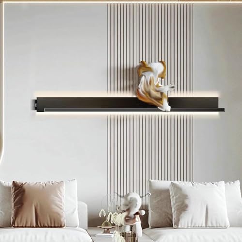 XDRGOOIUY Schwebende Wandregale mit LED-Licht, bewegliche Regale aus Aluminiumlegierung mit beleuchteten LED-Leuchten, an der Wand montiertes Weinregal und Bücherregal von XDRGOOIUY
