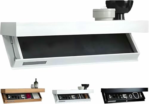 XDRGOOIUY Schwebendes Regal mit verstecktem Fach – Modernes Design für Wohnzimmer oder Büro, 40 x 21 x 7,2 cm – Stilvolle und funktionale Lösung für die Organisation zu Hause von XDRGOOIUY