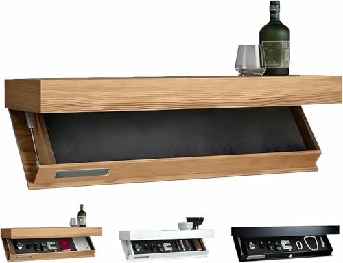 XDRGOOIUY Schwebendes Regal mit verstecktem Fach – Modernes Design für Wohnzimmer oder Büro, 40 x 21 x 7,2 cm – Stilvolle und funktionale Lösung für die Organisation zu Hause von XDRGOOIUY